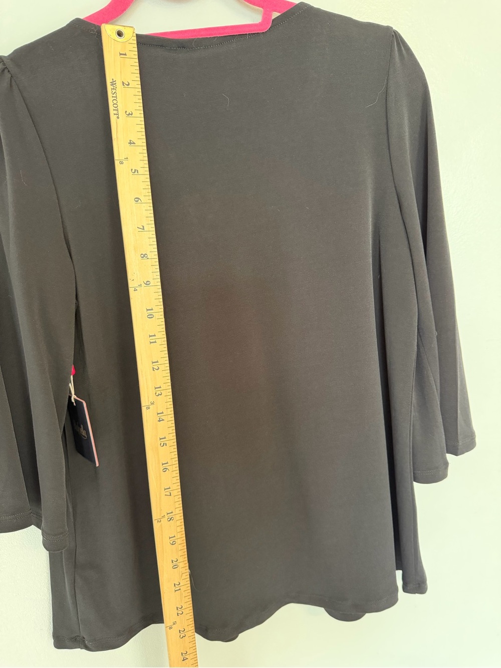 Rafaella Black Gold Beaded Feminine Ladylike Top SP Whimsigoth Boho Bell Sleeve - Picture 7 of 8